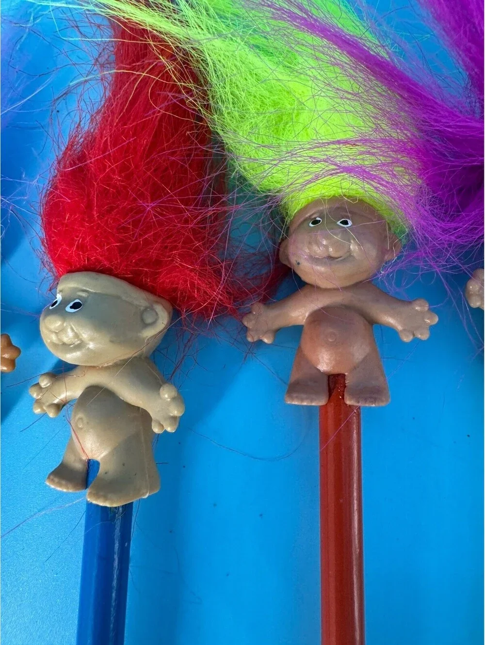 13 Vintage Troll Doll Pencils 3 Russ 1 ACE Good Luck Troll Pencil Toppers 1990s